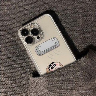 Ốp điện thoại hoạt hình hoạt hình Điều hòa không khí Shin-Chan Thích hợp cho iPhone 11promax 11 12 13 14 promax 17promax 17 16 15 pro max xr xs 12promax Vỏ bảo vệ trong suốt chống sốc