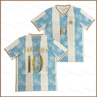 HQ2 22-23 World Cup Argentina Áo Bóng Đá Áo Tập Luyện Mặc Messi Maradona Cổ Điển Bóng Đá Tee Plus Kích Thước QH1