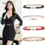 AqToCna Thời Trang Đơn Giản Nữ Da Skinny Thắt Lưng Cho Đầm Có Thể Điều Chỉnh Thắt Lưng Mỏng Thắt Lưng Đầm Với Vintage Vàng Bule Giả Leathe AqToCna
