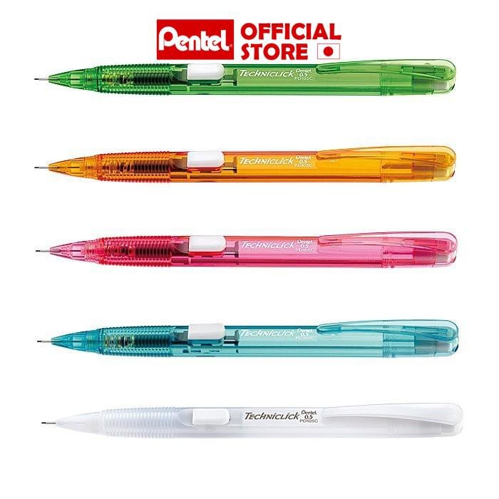 Bút chì bấm Pentel PD105C ngòi 0.5mm nút bấm thân giữa tiện lợi viết trơn nét mảnh