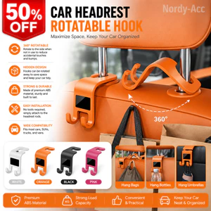 GHẾ XE HEADREST HOOK 2 Chiếc Khoan Lắp Đặt Miễn Phí Móc Treo Bền Đa Năng Giá Để Đồ Sắp Xếp Cho Túi Ô Đa Năng Phụ Kiện Nội Thất Ô Tô