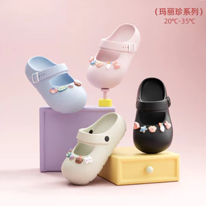 Dễ Thương Mary Jane DIY Lỗ Giày Nữ Mặc Ngoài Mùa Hè Giá Trị Cao Chống Trơn Trượt Vòm Cao Lười Người EVA Dép Đi Trong Nhà