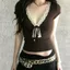 Milyfashion Pure Desire Cổ Chữ V Ren Khâu Màu Sắc Tương Phản Phối Ren Áo Thun Retro Mỏng Hơn Nhìn Ngắn Top Bé tee Ba Lê Phong Cách BQLM
