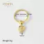 PNPIA- Nhẫn Seastar mạ vàng pha lê trắng dành cho nữ Vỏ sò bằng đồng Tuyên bố có thể điều chỉnh Kỷ niệm thời trang