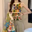 Phụ Nữ Phong Cách Boho Knnited Tank Nữ Casual Không Tay Top Nhiều Màu Sắc Ngày Lễ Mặc Áo Sơ Mi
