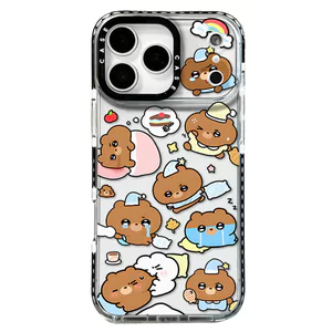 Ốp điện thoại mềm hình gấu cuộc sống hàng ngày cho IPhone 16 15 14 Plus 13 12 11 17 Pro Max 17 Vỏ khí Vỏ bảo vệ chống sốc