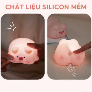 Đèn Ngủ Hình Heo Con, Đèn LED 7 Màu Đổi Màu, Mềm Mại, Không Lo Vỡ, Quà Sinh Nhật Cho Trẻ Em