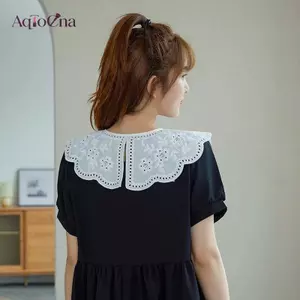 AqToCna Nữ Cổ Giả Khăn Choàng Có Thể Tháo Rời Áo Trang Trí Ren Lãng Mạn Hoa Thêu Nhiều Lớp Cổ Giả Áo Sơ Mi Cổ Áo AqToCna