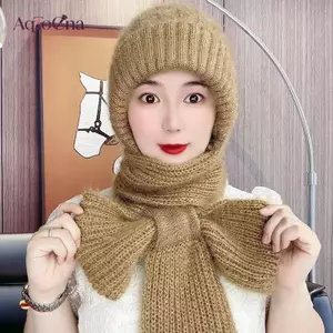 AqToCna Thời Trang Mùa Đông Hàn Quốc Bảo Vệ Tai Và Ne Mũ Dệt Kim Cho Nữ AqToCna