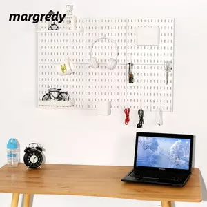 MARGREDY Lỗ Ban Lưu Trữ, Hộp Bảo Quản Bằng Nhựa Trắng, Tổ Chức Sáng Tạo Nhà Bếp Nhà Để Xe Trang Trí Nhà Cửa Treo Tường Tổ Chức