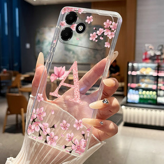 Ốp Điện Thoại Cho Oppo A6c CPH2895 Ốp Lưng Hoa Xinh Đẹp Trong Suốt Mỏng Silicon Mềm Cặp Đôi Dành Cho Oppo A6c A 6c Vỏ