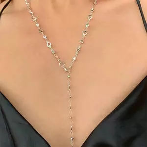 ECK Thời Trang Kính Nhiều Màu Sắc Dài Hình Chữ Y Nelace Kim Loại Xương Đòn Dây Xích Vàng Bạc Màu sel Nelace Đảng Cơ Thể Trang Sức HOT