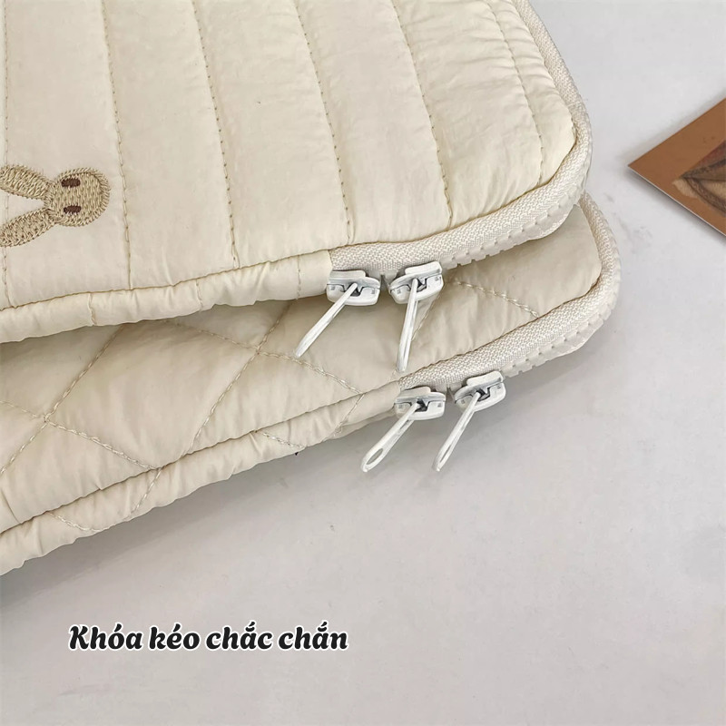 Túi Chống Sốc Laptop HomeMate Vải Chần Bông Dễ Thương, Túi Đựng MacBook iPad Chống Va Đập Nhẹ Gọn Thời Trang