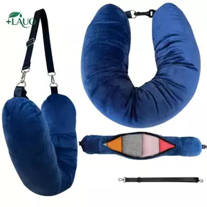 Springevenstar Du Lịch Ne Gối Có Thể Lấp Đầy Quần Áo Túi Bảo Quản Hình Chữ U Vỏ Gối Pha Lê Lông Cừu Ne Gối Cho Máy Bay Du Lịch Springevenstar