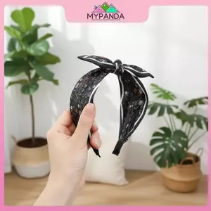 MYPANDA Vintage Bohemian Rộng Bandanna Nơ Tai Thỏ Dành Cho Nữ Họa Tiết Hoa Paisley Thiết Kế Băng Đô Quấn Tóc Cho Dã Ngoại Và Bạn Bè Tập Hợp.