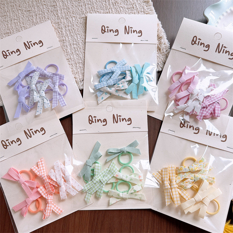Dây buộc tóc cho bé gái Dây buộc nơ ca rô