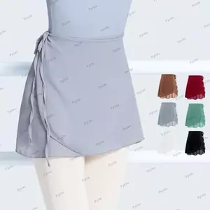 Váy múa ba lê PYCOU, Váy vải tuyn buộc voan, Váy quấn màu trơn Váy khiêu vũ ngắn Váy múa ba lê