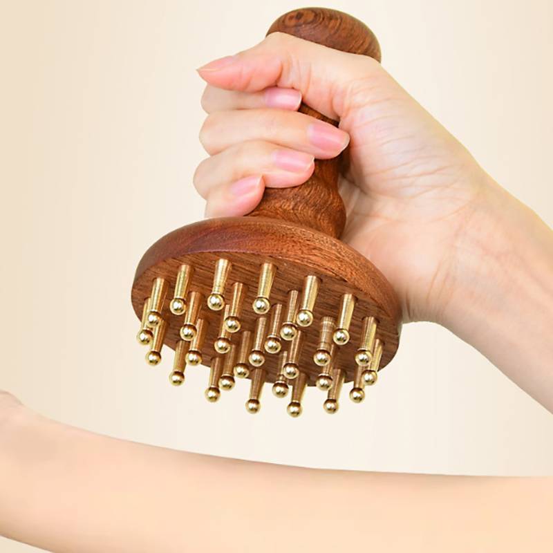 AN.MART Đồng Đầu Massage Gua Sha Lược Tay Cầm Bằng Gỗ Dài Chắc Chắn Kinh Tuyến Điểm Massage Bàn Chải Bền Trung Quốc SPA Gua Sha Dụng Cụ VN