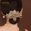 PNPIA- Thanh Lịch Kim Cương Giả Dây Buộc Tóc Nữ Đuôi Ngựa Bóng Đầu Dây Cao Su Scrunchie Nhẫn