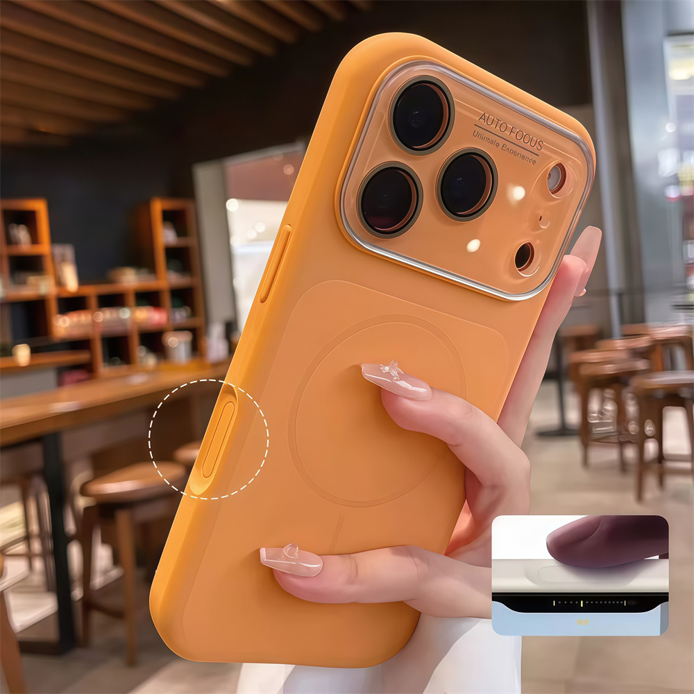 Ốp điện thoại từ tính thạch màu cho iPhone 17 Pro Max 15 16 pro max Bảo vệ ống kính chống rơi Vỏ cứng bảo vệ điện thoại