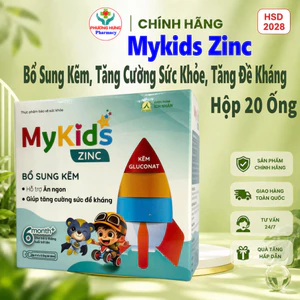 Mykids ZinC của Ích Nhân Giúp Bổ sung Kẽm, hỗ trợ tăng cường sức khỏe, tăng sức đề kháng-Hộp 20 ống