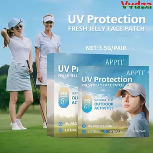 VVDZA 5 Cái / hộp Miếng Dán Mặt UV, Miếng Dán Chống Nắng Fresh Jelly Golf, Miếng Dán Kem Chống Nắng Dưỡng Ẩm Gel Mắt Hoạt Động Ngoài Trời
