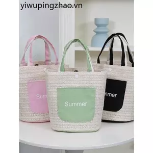 Xuyên Biên Giới Phong Cách Mới Ống Hút Túi Xách Người Ảnh Hưởng Túi Nữ Dung Tích Lớn Túi Tote Đi Biển Túi Xô Nhà Sản Xuất