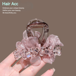 Phong Cách Mới Tinh Tế Ánh Sáng Màu Hồng Gạc Pha Lê Lấy Kẹp Tất Cả Trận Đấu Đầu Lưng Tấm Tóc Kẹp Thời Trang Cá Mập Kẹp Mũ Đội Đầu