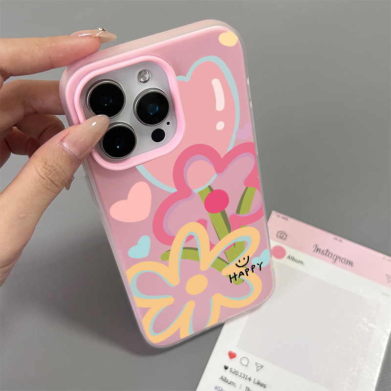Ốp điện thoại họa tiết hoa ly xanh cho iPhone 17/16 Pro Max/15/14/13/12/11