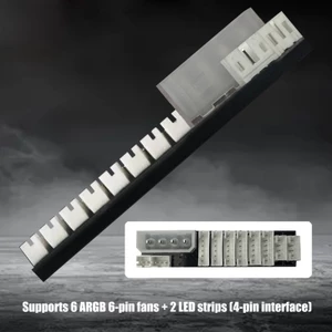 Bộ điều khiển giải pháp làm mát PC hiệu quả MOON cho 6 quạt 2 dải ánh sáng ARGB mượt mà
