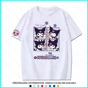 SY3 Sanrio KUROMI MELODY trẻ em thoải mái áo thun mềm mại hoạt hình dễ thương mùa hè tay ngắn áo thun YS3