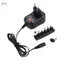 apill Bộ đổi nguồn 12V Đa năng AC sang DC với 6 phích cắm Nguồn điện áp có thể điều chỉnh 12W 1.2A Đầu ra 100-240V.(Phích cắm Mỹ)