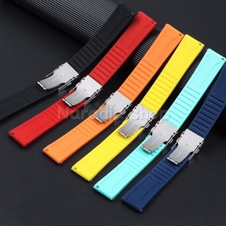 Phát hành nhanh Khóa gấp 20 / 22 / 24mm Dây đeo đồng hồ silicon bền bỉ Lặn cao su Dây đeo đồng hồ nam nữ Dây đeo cổ tay thể thao