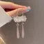 ECK Đơn Giản Sen Mặt Dây Chuyền Tai Móc Retro Handmade Trung Quốc Cổ Điển Bông Tai Trung Quốc Phong Cách Cổ Đại Thanh Lịch HOT