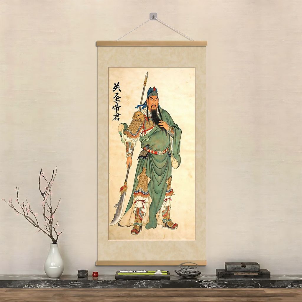Guan Shengdijun Thần Tài Thần Tài Thần Quan Công Tranh Quan Vũ Chân Dung Học Tiền Phong Cách Trung Hoa Lối Vào Phòng Khách Trang Trí Tranh Trang Trí 6.4