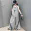 Thiết kế bé gái Bộ đồ thường ngày mùa hè Phong cách mới Áo Vest dáng rộng cho trẻ em + Quần ống rộng Bộ đồ hai mảnh thời trang