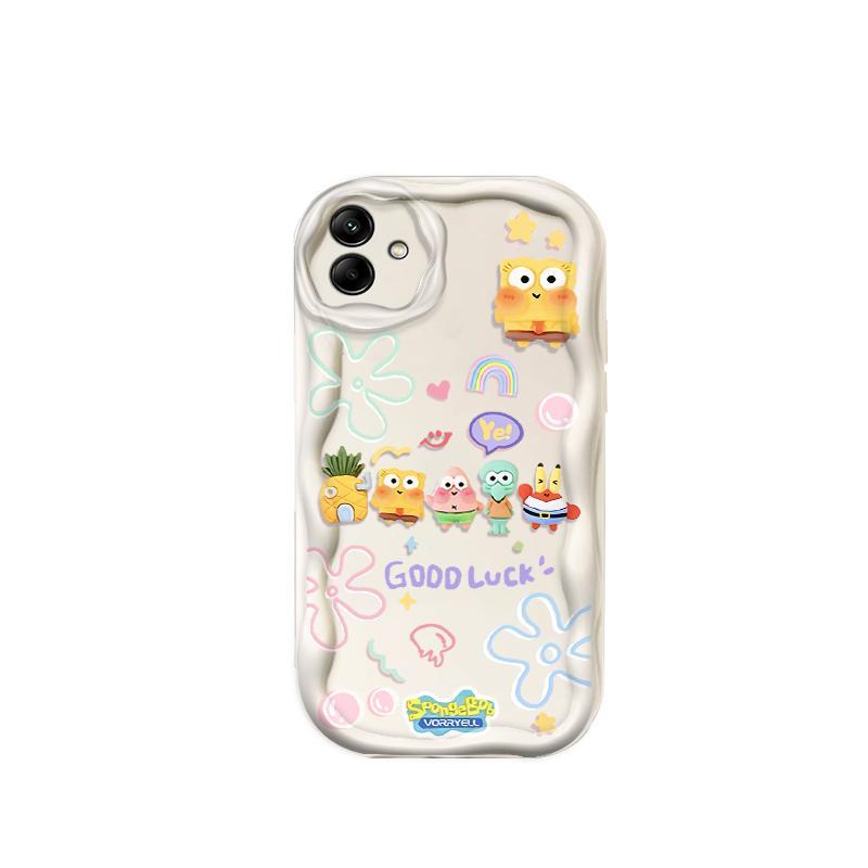 Thích hợp cho Samsung A04 A05 A06 4G 5G A07 3D Thẩm mỹ TPU mềm SpongeBob SquarePants Vỏ điện thoại chống sốc