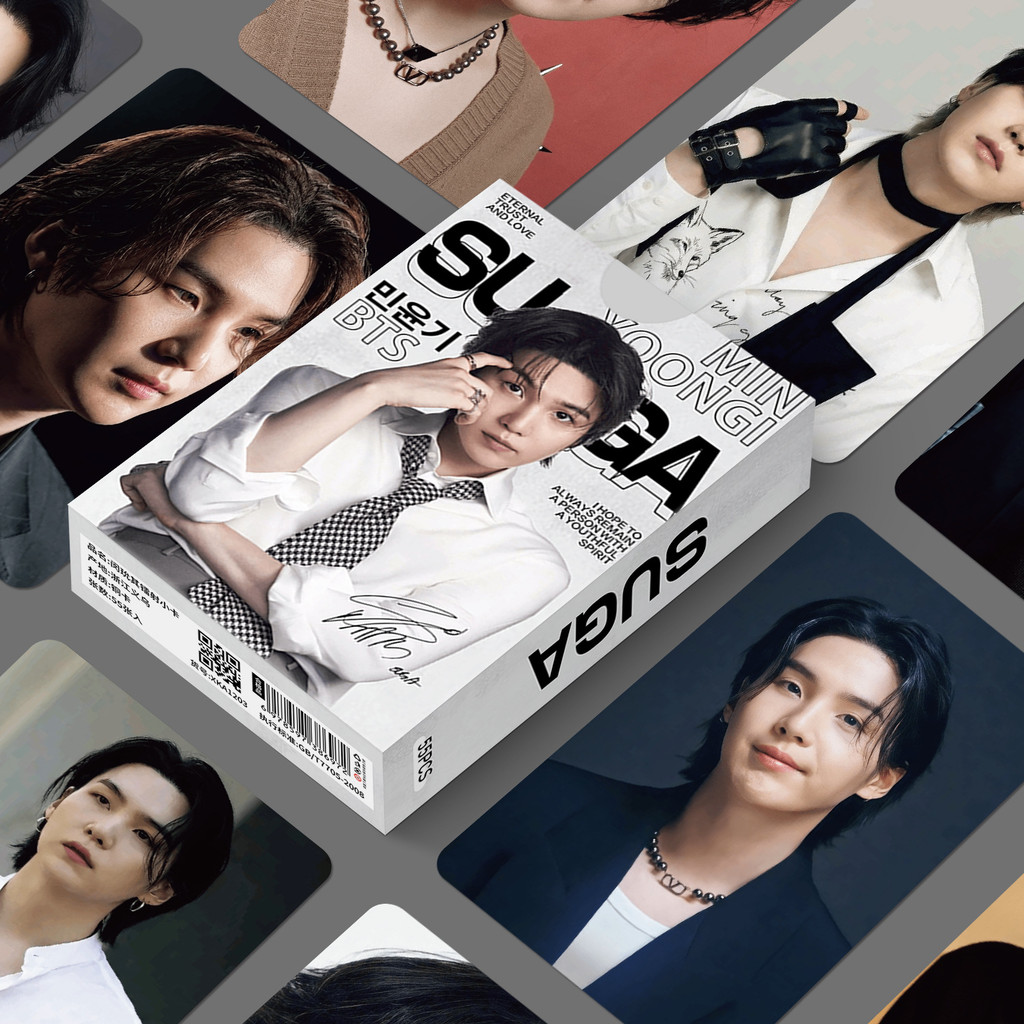 LINXX 55 Chiếc BTS SUGA Lomo Cards Kpop Boy Group Idol Photocard Set Bộ sưu tập quạt Hàng hóa Lễ hội Quà tặng Bộ sưu tập Thẻ ảnh