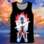 DBZ Super Saiyan Goku 3D Tank Top Unisex, Áo Vest không tay thoáng khí mềm mại cho thể thao tập thể dục