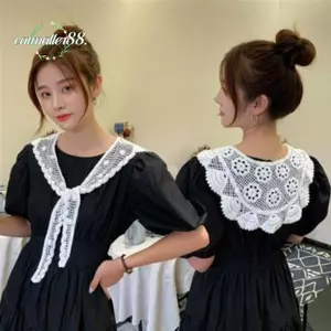 CATMALLER88 Cổ Giả Dệt Kim, Viền Ren Cổ Giả Có Thể Điều Chỉnh, Thời Trang Rỗng Có Thể Tháo Rời Móc Trang Trí Cổ Áo Phụ Kiện Quần Áo