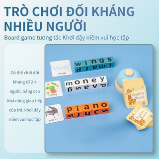 bộ thẻ ghép chữ cái gỗ đồ chơi học tiếng anh đánh vần tư duy ngôn ngữ cho trẻ mầm non