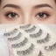 Bộ 5 đôi lông mi xoăn tự nhiên Bộ sợi nhân tạo Nhẹ thoải mái uốn cong cả ngày