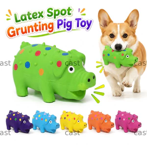 CAST Pig Squeaky Dog Toy, Đồ chơi lợn xẻ vết cao su tương tác mềm, Đồ chơi nhai chó 4in bằng cao su bền bỉ ngộ nghĩnh cho chó nhỏ vừa lớn