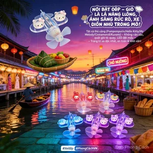Máy bay nhỏ phát sáng xe máy xe đạp điện, hình hoạt hình đèn LED đỏ xanh, đồ chơi trang trí xoay gió