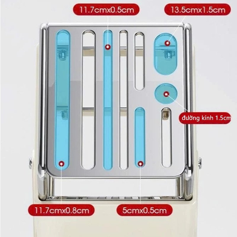 kệ cài dao thép chống gỉ khay hứng nước xoay tiện lợi tiết kiệm không gian bếp sạch sẽ bền bỉ