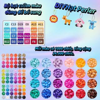 Hạt nhựa nóng chảy DIY  2.6mm, 24.000 hạt/gói dùng để làm đồ chơi, bộ hạt thay thế nhiều màu sắc