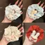 Dễ Thương Chấm Bi Đeo Kính Miffy Thỏ Tóc Ngọt Scrunchy Cô Gái Trái Tim Buộc Đuôi Ngựa Đầu Dây Bóng 2025 Dây Cao Su