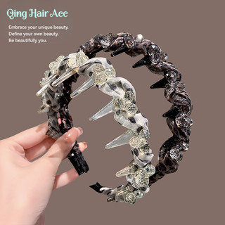 Mới Gạc Đầu Lâu Cao Đầu Bấm Tóc Chống Trơn Trượt Mũ Phụ Kiện Dongdaemun Ánh Sáng Pha Lê Sang Trọng Lược Răng Đầu Nữ
