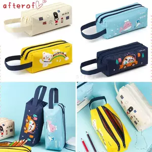 Túi đựng bút chì AFTEROF Túi Tote dây kéo đôi Vải dung tích lớn