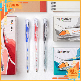 Hộp 20 Bút Bi Thiên Long Flexoffice FO-039/VN Ngòi 0.5mm – Bút Bấm Thân Trong Viết Trơn Êm
